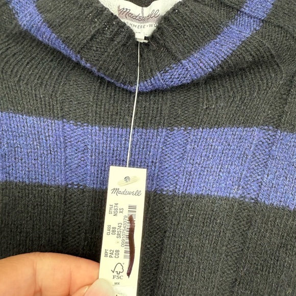 Madewell Ribbed Cashmere-Wool Blend Pullover Sweater Size XS - Picture 6 of 7